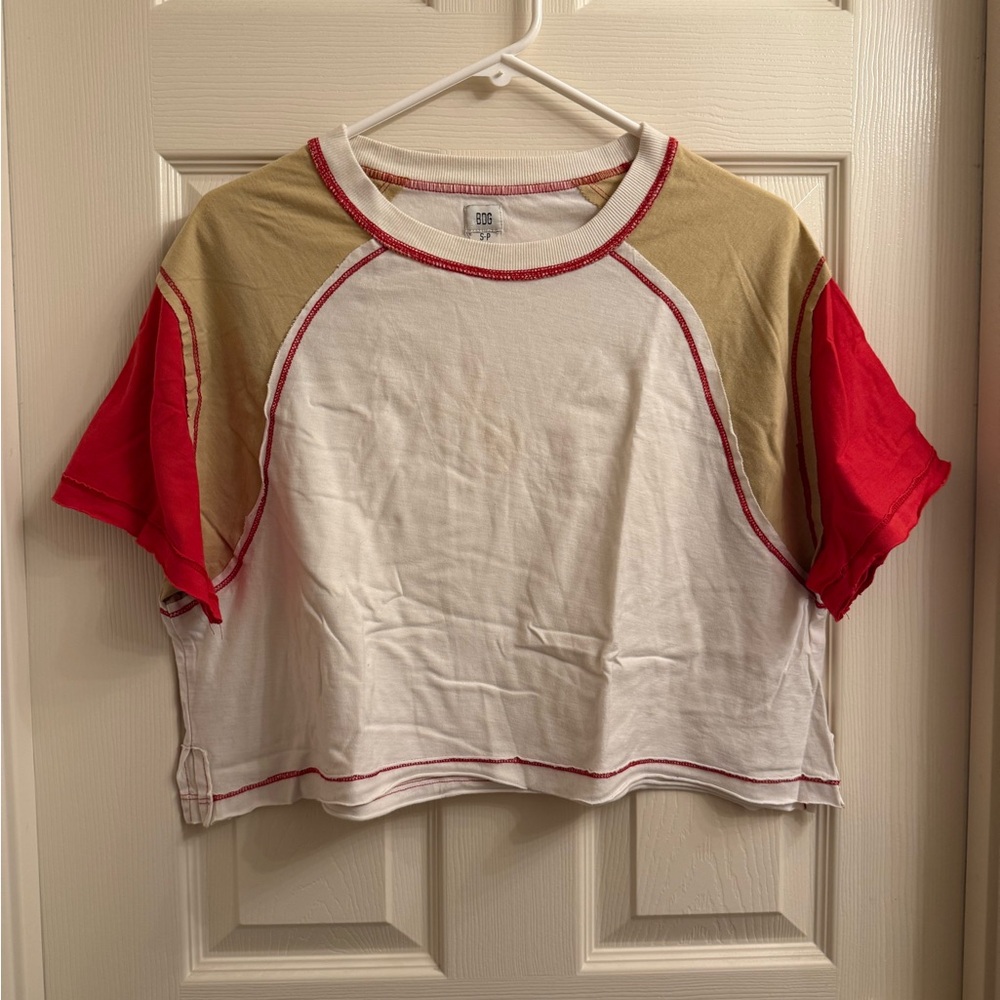 BDG Red and Cream Stitch T-Shirt